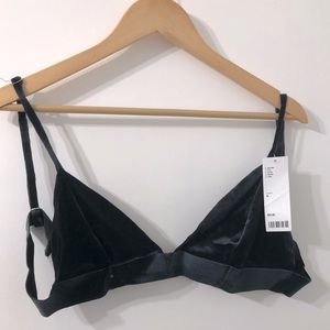 Urban Outfitters Black Velvet Bralette